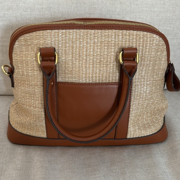 Emma Fox Raffia Bag with top handles and shoulder strap - Picture 4 of 15